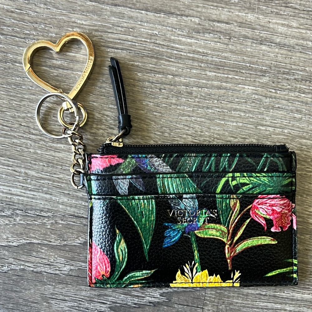 Victoria's Secret Tropical Pattern Card Holder Key Chain